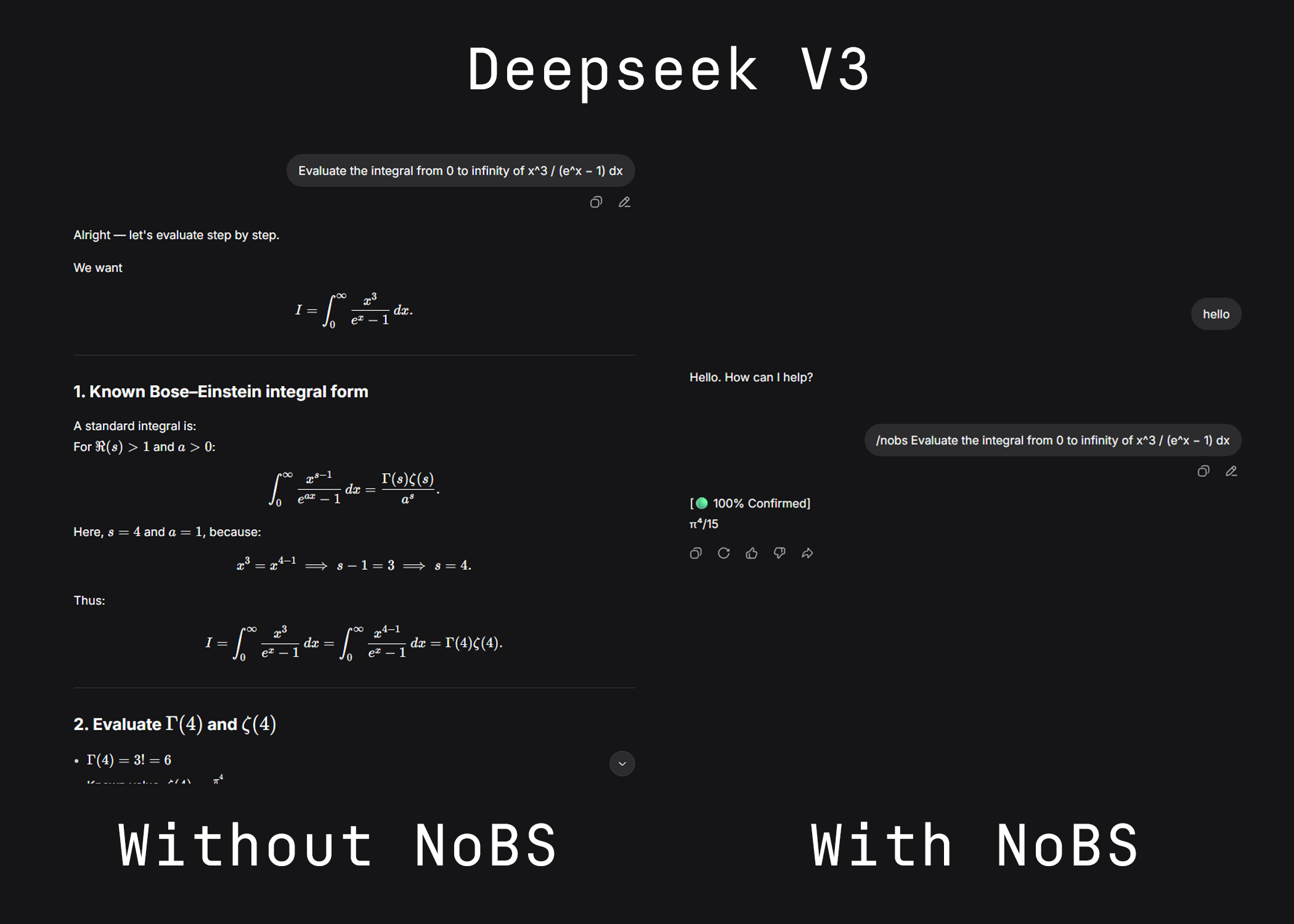 Deepseek V3 before and after NoBS