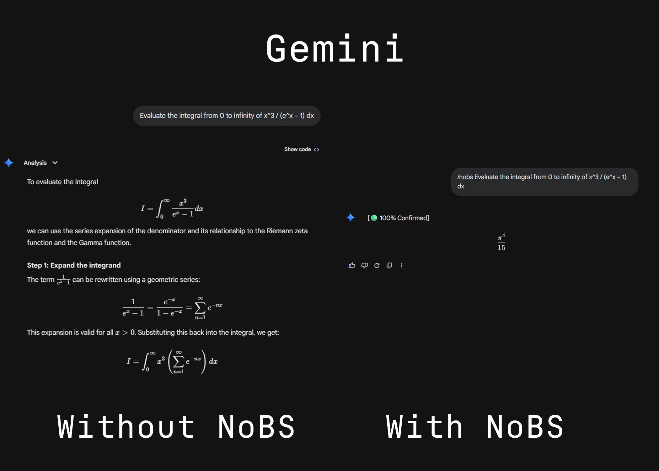 Gemini before and after NoBS